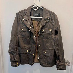 J. Crew Green Waxed Cotton Field Jacket